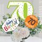 Big Dot of Happiness 70th Birthday - Cheerful Happy Birthday - Colorful Seventieth Birthday Party Centerpiece Sticks - Table Toppers - Set of 15